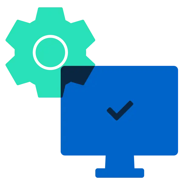 Kount icon monitor and cog