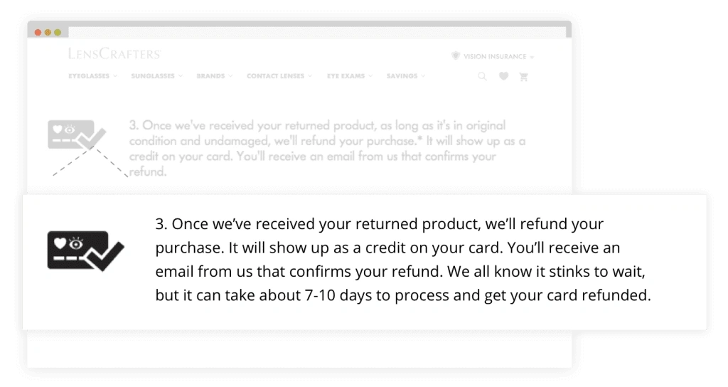 Lenscrafters return policy