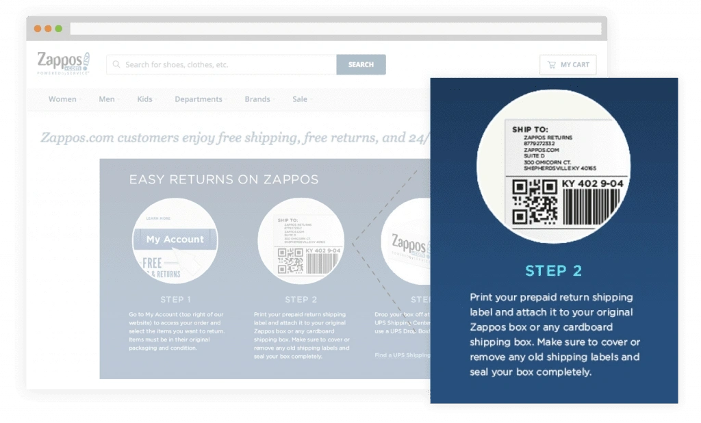 Zappos return policy
