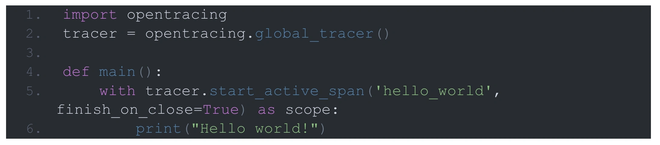Example of Midigator's OpenTracing