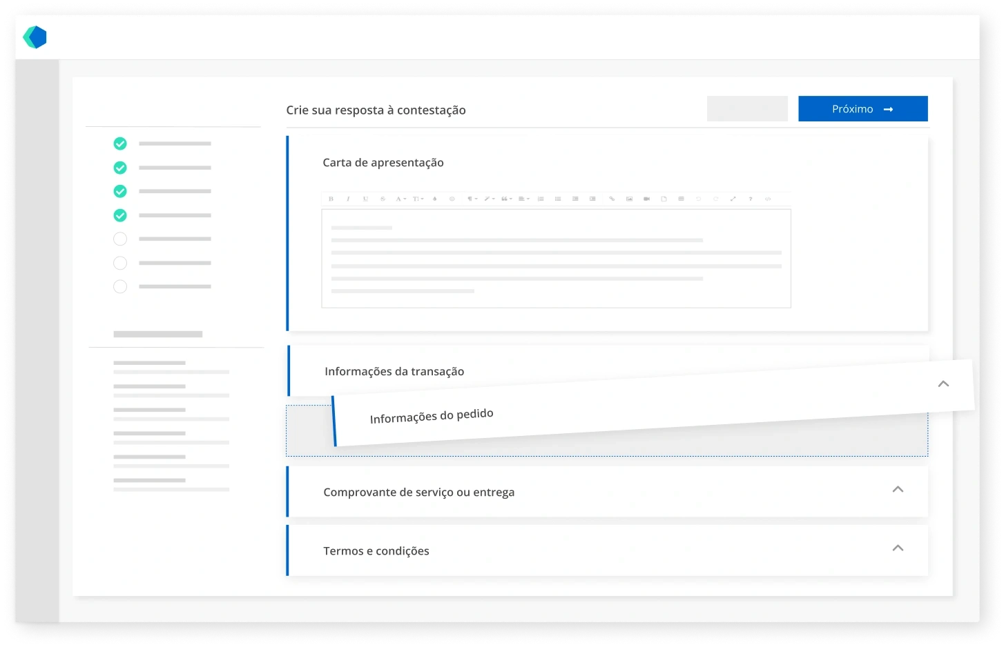 Crie sua resposta à contestação