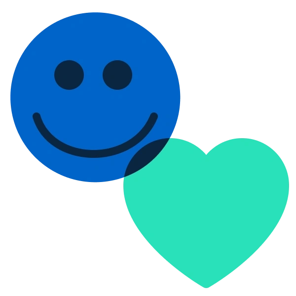 Kount icon smiley and heart