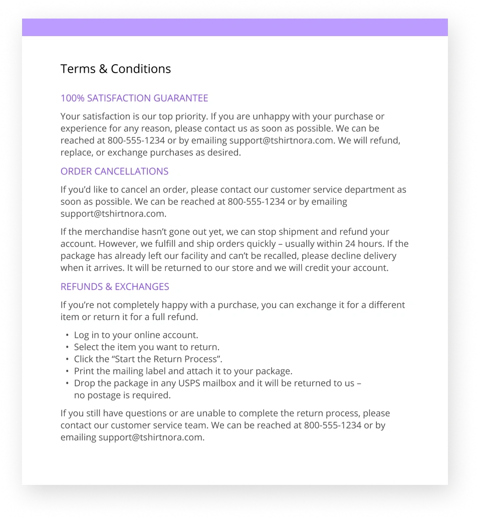 Website T&C