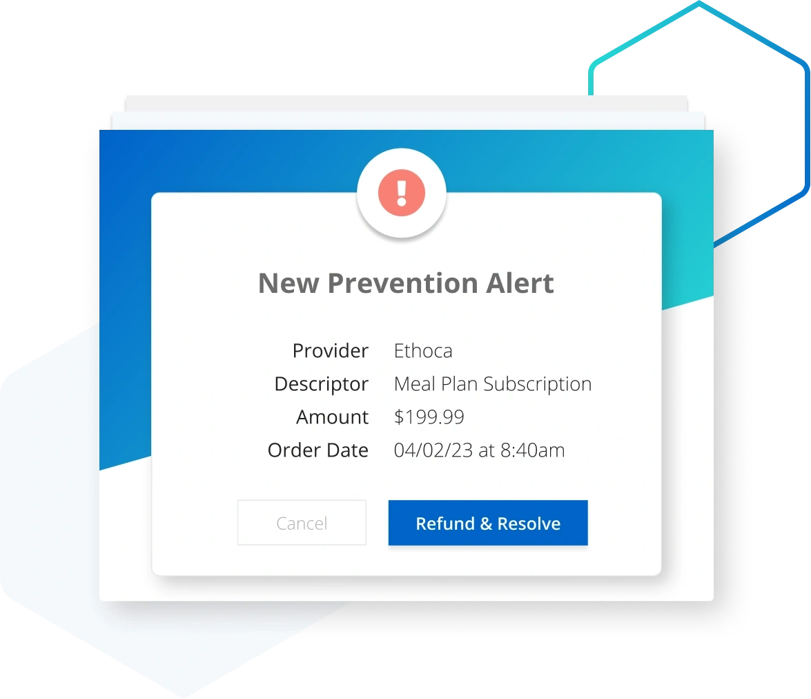 Prevention Alerts Ethoca and Verifi